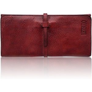 LETEULO Wallet for women  Genuine Leather Card Organizer Dip Dye Coin Purse Ladi